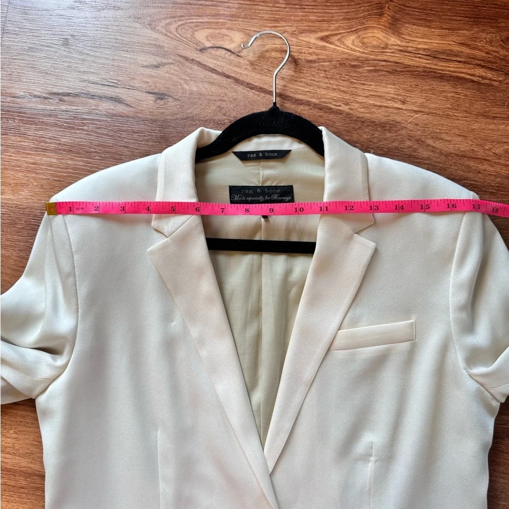 Rag & Bone for Barneys Ivory One Button Tailored Blazer Career Jacket Size 8 - Picture 11 of 16